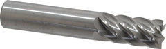 Accupro - 5/8", 1-1/4" LOC, 5/8" Shank Diam, 3-1/2" OAL, 6 Flute, Solid Carbide Square End Mill - Single End, Uncoated, Spiral Flute, 40° Helix, Centercutting, Right Hand Cut, Right Hand Flute - Americas Industrial Supply