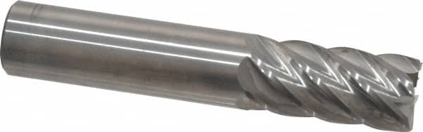 Accupro - 3/4", 1-1/2" LOC, 3/4" Shank Diam, 4" OAL, 6 Flute, Solid Carbide Square End Mill - Single End, Uncoated, Spiral Flute, 40° Helix, Centercutting, Right Hand Cut, Right Hand Flute - Americas Industrial Supply