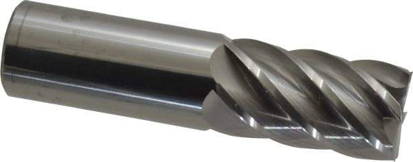 Accupro - 1", 1-3/4" LOC, 1" Shank Diam, 4" OAL, 6 Flute, Solid Carbide Square End Mill - Single End, Uncoated, Spiral Flute, 40° Helix, Centercutting, Right Hand Cut, Right Hand Flute - Americas Industrial Supply