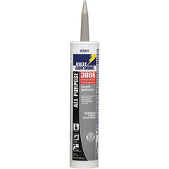 White Lightning - 10 oz Cartridge Gray Acrylic & Latex Caulk - -30 to 180°F Operating Temp, 12 min Tack Free Dry Time, Series 3006 - Americas Industrial Supply