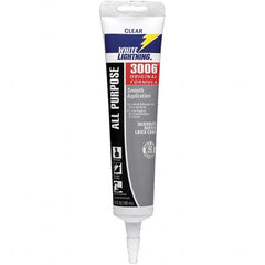 White Lightning - 5.5 oz Cartridge Clear Acrylic & Latex Caulk - -30 to 180°F Operating Temp, 12 min Tack Free Dry Time, Series 3006 - Americas Industrial Supply