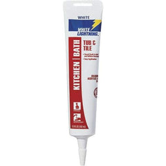 White Lightning - 5.5 oz Cartridge White Acrylic & Silicone Hybrid Caulk - 180°F Max Operating Temp - Americas Industrial Supply