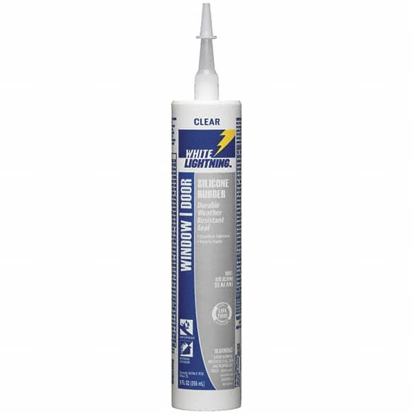 White Lightning - 10 oz Cartridge Clear RTV Silicone Joint Sealant - -80 to 450°F Operating Temp, 30 min Tack Free Dry Time, 24 hr Full Cure Time - Americas Industrial Supply