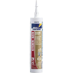 White Lightning - 10 oz Cartridge White RTV Silicone Caulk - 150°F Max Operating Temp - Americas Industrial Supply