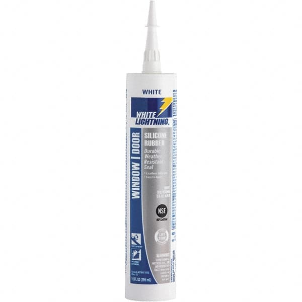 White Lightning - 10 oz Cartridge White RTV Silicone Joint Sealant - -80 to 450°F Operating Temp, 30 min Tack Free Dry Time, 24 hr Full Cure Time - Americas Industrial Supply