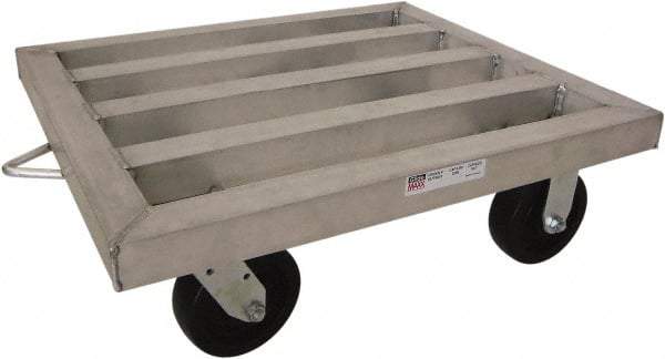 PRO-SOURCE - 2,000 Lb Capacity Aluminum Welded Aluminum Dolly - 28" Long x 24" Wide x 10" High, 6" Wheels - Americas Industrial Supply