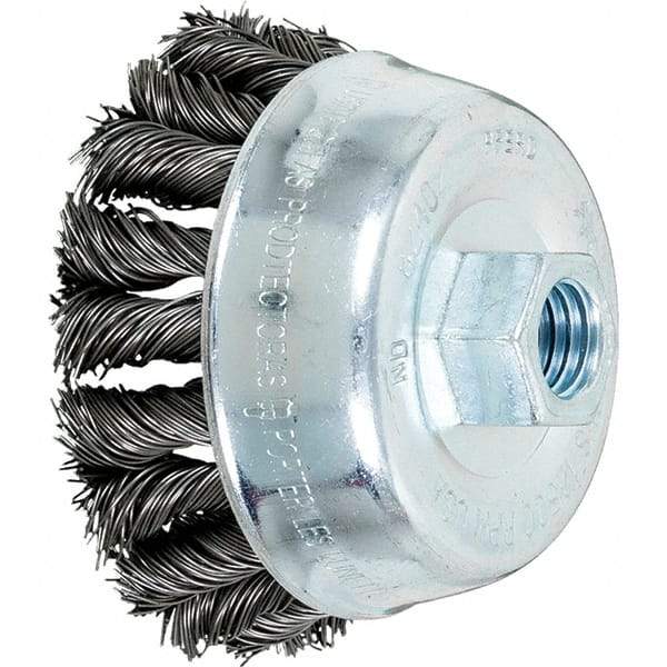 PFERD - Knotted Wire Cup Brush - 3-1/2X.02X5/8-11 COMBITWIST CS KNTCUP BRSH - Americas Industrial Supply