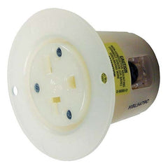 Hubbell Wiring Device-Kellems - 250V 20A NEMA 6-20R Commercial Grade White Straight Blade Flanged Receptacle - Americas Industrial Supply