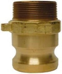 EVER-TITE Coupling Products - 2-1/2" Brass Cam & Groove Suction & Discharge Hose Male Adapter Male NPT Thread - Part F, 2-1/2" Thread, 250 Max psi - Americas Industrial Supply