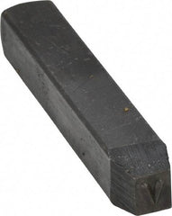 Made in USA - 3/16" Character Size, V Character, Heavy Duty Individual Steel Stamp - Steel, Letter - Americas Industrial Supply