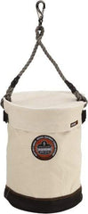 Ergodyne - 1 Pocket White Canvas Bucket Tool Organizer - 12-1/2" Wide x 12-1/2" Deep x 17" High - Americas Industrial Supply