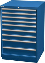 LISTA - 9 Drawer, Modular Storage Cabinet - Steel, 28-1/4" Wide x 28-1/2" Deep x 41-3/4" High, Blue - Americas Industrial Supply
