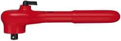 Knipex - 3/8" Drive Square Head Ratchet - Insulated Finish, 7-1/2" OAL, 24 Gear Teeth, Reversible Head - Americas Industrial Supply