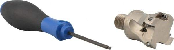 Seco - 1-1/2" Cut Diam, 0.433" Max Depth of Cut, 1.57" OAL, Indexable Square Shoulder End Mill - XO.X 1204 Inserts, M16 Modular Connection, 90° Lead Angle, Through Coolant, Series Super Turbo - Americas Industrial Supply