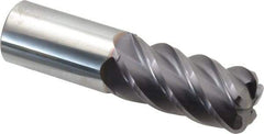 Niagara Cutter - 1", 5 Flute, Single End, Solid Carbide, 0.19" Corner Radius End Mill - 4" OAL, 45° Helix, Right Hand Flute, 2" LOC, Right Hand Cut - Americas Industrial Supply