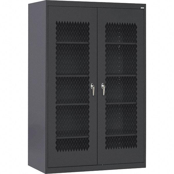 Sandusky Lee - 5 Shelf Visible Storage Cabinet - Steel, 36" Wide x 24" Deep x 72" High, Black - Americas Industrial Supply
