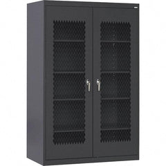 Sandusky Lee - 5 Shelf Visible Storage Cabinet - Steel, 36" Wide x 24" Deep x 72" High, Black - Americas Industrial Supply