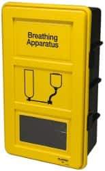 PRO-SAFE - 18" Wide, 32-1/4" High, 11" Deep, Deluxe Wall Case for PAPR Systems - Yellow, Compatible with Respirators - Americas Industrial Supply