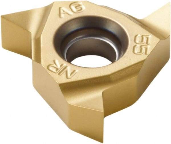 Seco - 16NR Internal Right Hand 48-8 Partial Profile 55° Laydown Threading Insert - Grade CP500, TiAlN/TiN Coated Carbide, 9.53mm Inscribed Circle - Americas Industrial Supply