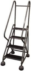 Cotterman - 42" 4 Step MasterStep Rolling Office Ladder - Assembled, 450 Lb Capacity, 36" Platform Height, 26" Base Width x 39" Base Depth, Rubber Matted - Americas Industrial Supply