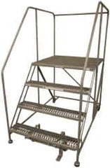 Cotterman - 70" 4 Step Rolling Work Platform - Assembled, 800 Lb Capacity, 40" Platform Height, 40" Base Width x 62" Base Depth, Serrated Steel - Americas Industrial Supply