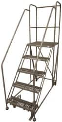 Cotterman - 86" 5 Step Rolling Work Platform - Assembled, 800 Lb Capacity, 50" Platform Height, 28" Base Width x 58" Base Depth, Serrated Steel - Americas Industrial Supply