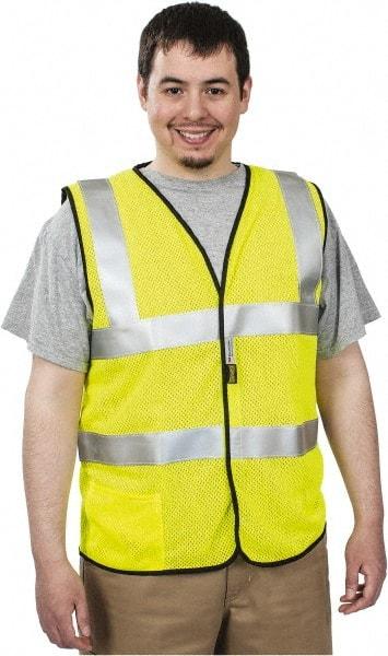 OccuNomix - Size L Flame Resistant/Retardant Yellow Solid General Purpose Vest - 40 to 42" Chest, ANSI 107-2015, ASTM F1506, ATPV=5.1 cal/Sq cm, NFPA 70E/HRC=1, Hook & Loop Closure, 1 Pocket, Modacrylic/Aramid Blend - Americas Industrial Supply
