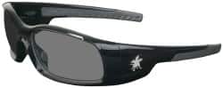 MCR Safety - Gray Lenses, Framed Safety Glasses - Scratch Resistant, Black Polycarbonate Frame, Wrap Around - Americas Industrial Supply