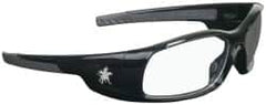 MCR Safety - Clear Lenses, Framed Safety Glasses - Scratch Resistant, Black Polycarbonate Frame, Wrap Around - Americas Industrial Supply