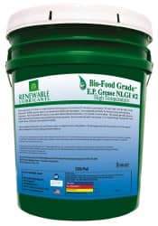 Renewable Lubricants - 35 Lb Pail Biobased Extreme Pressure Grease - White, Extreme Pressure, Food Grade & High Temperature, 590°F Max Temp, NLGIG 2, - Americas Industrial Supply