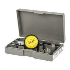 Mitutoyo - 0.2 mm Range, 0.002 mm Dial Graduation, Horizontal Dial Test Indicator - 1.5748 Inch Yellow Dial, 0-100-0 Dial Reading, 0.003 mm - Americas Industrial Supply