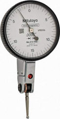 Mitutoyo - 0.03 Inch Range, 0.0005 Inch Dial Graduation, Horizontal Dial Test Indicator - 1.5748 Inch White Dial, 0-15-0 Dial Reading, Accurate to 0.0005 Inch - Americas Industrial Supply