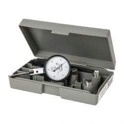 Mitutoyo - 0.03 Inch Range, 0.0005 Inch Dial Graduation, Horizontal Dial Test Indicator - 1.5748 Inch White Dial, 0-15-0 Dial Reading, Accurate to 0.0005 Inch - Americas Industrial Supply