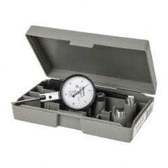 Mitutoyo - 0.03 Inch Range, 0.0005 Inch Dial Graduation, Horizontal Dial Test Indicator - 1.5748 Inch White Dial, 0-15-0 Dial Reading, Accurate to 0.0005 Inch - Americas Industrial Supply