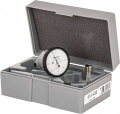 Mitutoyo - 0.008 Inch Range, 0.0001 Inch Dial Graduation, Vertical Dial Test Indicator - 1.5748 Inch White Dial, 0-4-0 Dial Reading, Accurate to 0.0001 Inch - Americas Industrial Supply