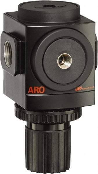 ARO/Ingersoll-Rand - 1/2 NPT Port, 210 CFM, Aluminum Standard Regulator - 10 to 200 psi Range, 250 Max psi Supply Pressure, 1/8" Gauge Port Thread, 3.15" Wide x 5.472" High - Americas Industrial Supply