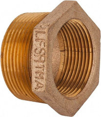 Merit Brass - Class 125, 1-1/2 x 1-1/4" Internal Pipe, Lead Free Brass Hex Bushing - MNPT x FNPT - Americas Industrial Supply