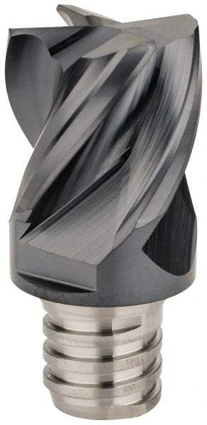 Iscar - MM EC-CF Grade IC908 Carbide End Milling Tip Insert - TiAlN Finish, 4 Flutes, 3/4" Cutting Diam, 0.629" Depth of Cut, 1" Extension, 0.031" Cnr Rad, 38° Helix - Americas Industrial Supply