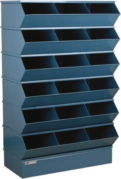 Stackbin - 6 Bin, Shelving Unit with Openings & Base - 37" Wide x 63" High - Americas Industrial Supply