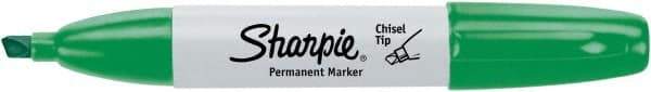 Sharpie - Green Permanent Marker - Chisel Tip, AP Nontoxic Ink - Americas Industrial Supply