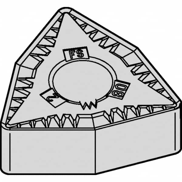 Kennametal - WNGG432 FS Grade KCU10 Carbide Turning Insert - TiAlN Finish, 80° Trigon, 1/2" Inscr Circle, 3/16" Thick, 1/32" Corner Radius - Americas Industrial Supply