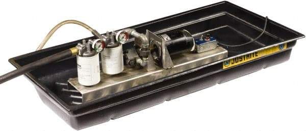 Justrite - 20 Gallon Capacity, 26 Inch Long x 38 Inch Wide, Polyurethane Spill Tray - 26 Inch Diameter, 5-1/2 Inch High, Black - Americas Industrial Supply