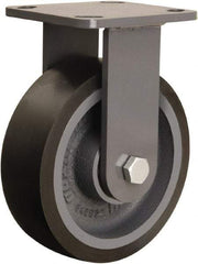 Hamilton - 6" Diam x 2" Wide x 7-1/2" OAH Top Plate Mount Rigid Caster - Polyurethane Mold onto Cast Iron Center, 1,560 Lb Capacity, Sealed Precision Ball Bearing, 4 x 4-1/2" Plate - Americas Industrial Supply