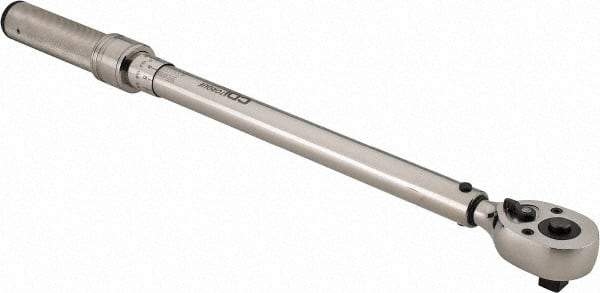 CDI - 1/2" Drive Micrometer Torque Wrench - 34 N/m to 197 N/m Torque, 19" OAL, 1.4 N/m Graduation, Pear Head - Americas Industrial Supply