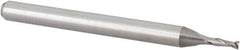 Accupro - 3/64", 0.141" LOC, 1/8" Shank Diam, 1-1/2" OAL, 2 Flute, Solid Carbide Square End Mill - Single End, Uncoated, Spiral Flute, 30° Helix, Centercutting, Right Hand Cut, Right Hand Flute, Series Miniature - Americas Industrial Supply