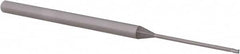 Accupro - 0.04", 0.06" LOC, 1/8" Shank Diam, 2-1/2" OAL, 3 Flute, Solid Carbide Square End Mill - Single End, Uncoated, Spiral Flute, 30° Helix, Centercutting, Right Hand Cut, Right Hand Flute, Series Miniature - Americas Industrial Supply