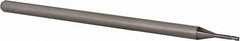 Accupro - 0.0394", 0.059" LOC, 1/8" Shank Diam, 2-1/2" OAL, 3 Flute, Solid Carbide Square End Mill - Single End, Uncoated, Spiral Flute, 30° Helix, Centercutting, Right Hand Cut, Right Hand Flute, Series Miniature - Americas Industrial Supply