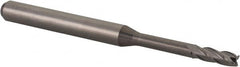 Accupro - 5/64", 0.234" LOC, 1/8" Shank Diam, 1-1/2" OAL, 4 Flute, Solid Carbide Square End Mill - Single End, Uncoated, Spiral Flute, 30° Helix, Centercutting, Right Hand Cut, Right Hand Flute, Series Miniature - Americas Industrial Supply