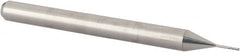 Accupro - 1/32", 0.093" LOC, 1/8" Shank Diam, 1-1/2" OAL, 4 Flute, Solid Carbide Square End Mill - Single End, Uncoated, Spiral Flute, 30° Helix, Centercutting, Right Hand Cut, Right Hand Flute, Series Miniature - Americas Industrial Supply