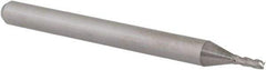 Accupro - 0.044", 0.132" LOC, 1/8" Shank Diam, 1-1/2" OAL, 4 Flute, Solid Carbide Square End Mill - Single End, Uncoated, Spiral Flute, 30° Helix, Centercutting, Right Hand Cut, Right Hand Flute, Series Miniature - Americas Industrial Supply